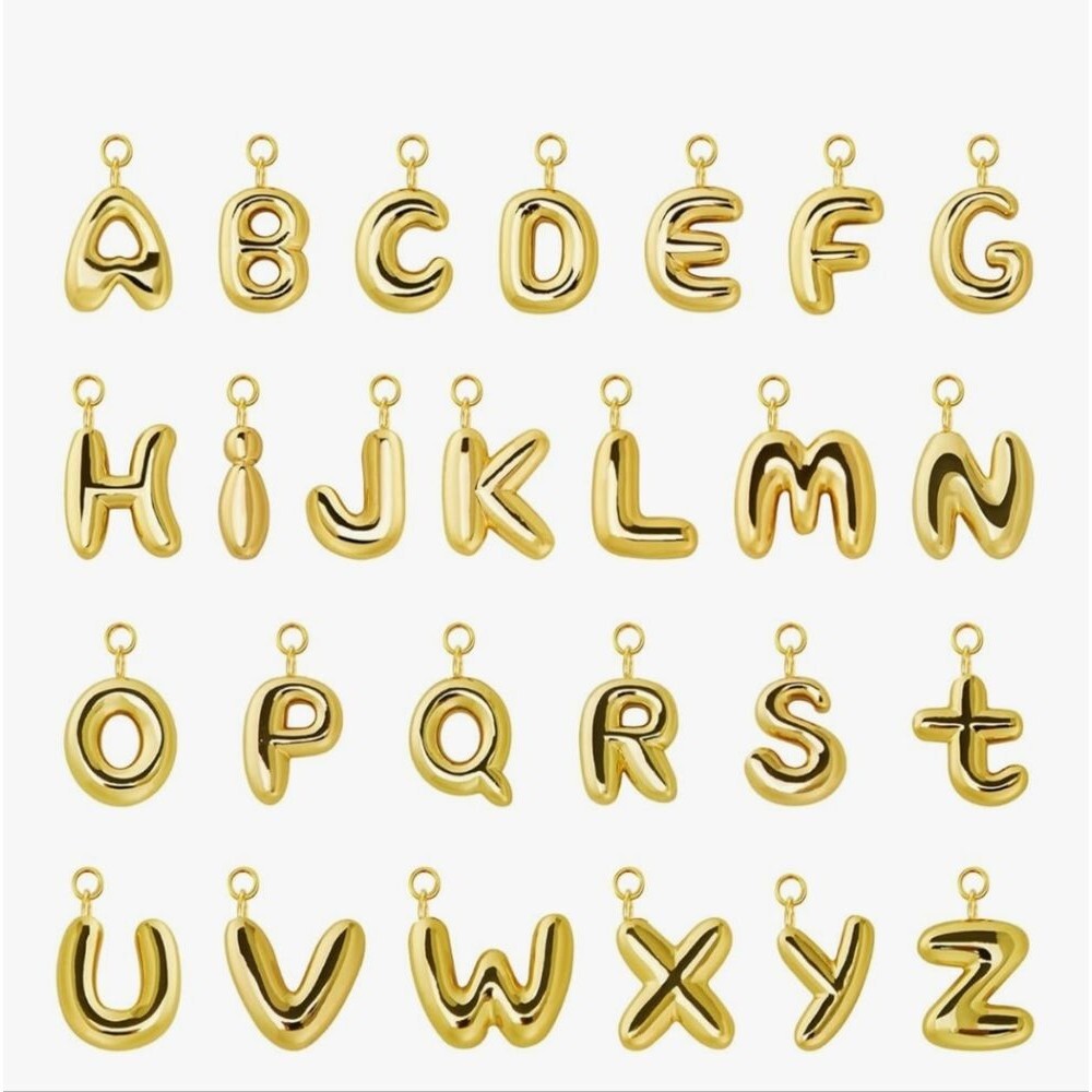 18 K Gold Filled Alphabet Charm Pendant 36pcs Jewelery Making Set
